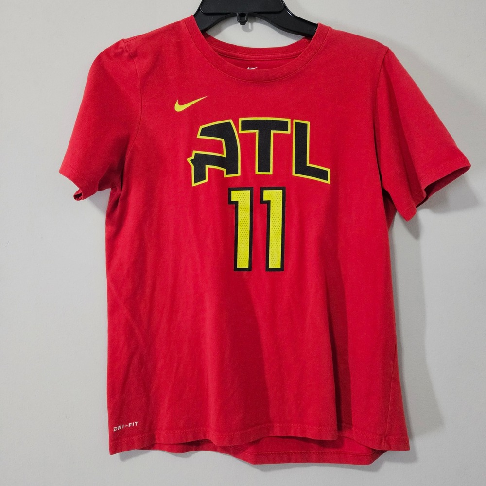 Nike Kids Atlanta Hawks Trae Young 11 Dri-FIT Red T-Shirt Youth Large 14/16‎